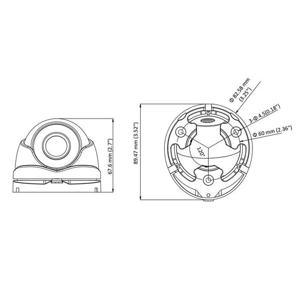 Cámara de Vigilancia Acegear CT7204IRMF 2MP HD-TVI / CVI / AHD / CVBS 2.8mm