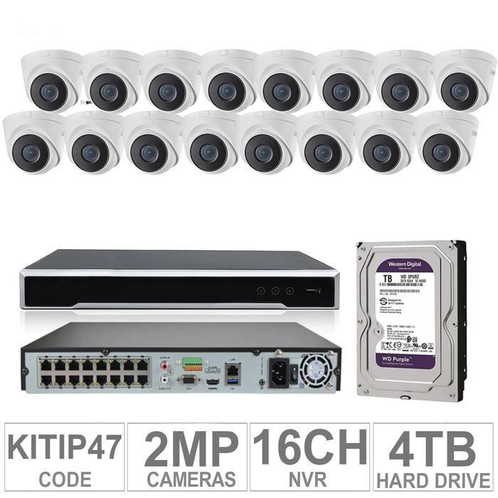 Acegear KIT-IP-47 / 16 IP Cameras 2MP + 1 WD / 4TB + (1-NVR / 16-CH)