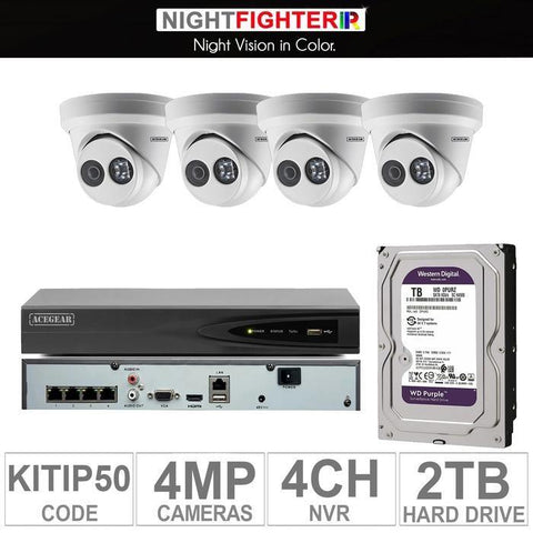 Acegear KIT-IP-50 / 4 IP Cameras 4MP + 1 WD / 2TB + (1-NVR / 4-CH)