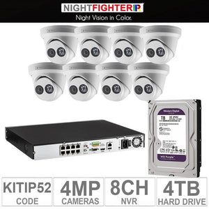 Acegear KIT-IP-52 / 8 IP Cameras 4MP + 1 WD / 4TB + (1-NVR / 8-CH)