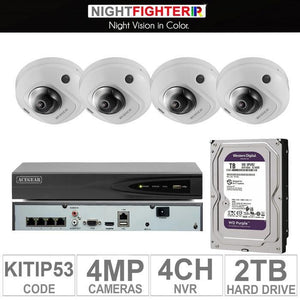 Acegear KIT-IP-53 / 4 IP Cameras 4MP (WHITE) + 1 WD / 2TB + (1-NVR / 4-CH)