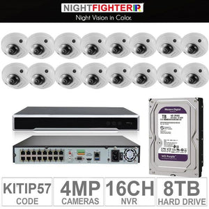 Acegear KIT-IP-57 / 16 IP Cameras 4MP (WHITE) + 1 WD / 8TB + (1-NVR / 16-CH)