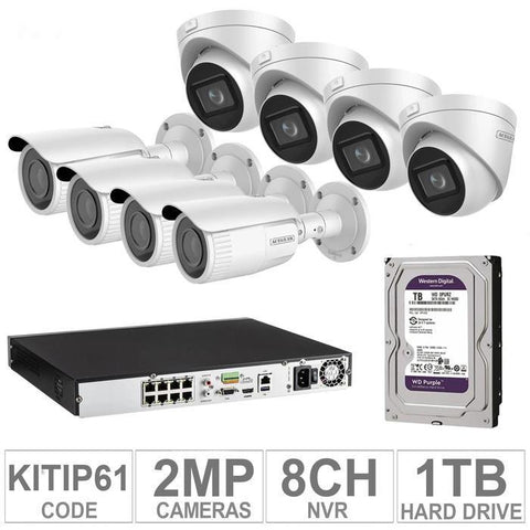 Acegear KIT-IP-61 / 8 IP Cameras 2MP + 1 WD / 1TB + (1-NVR / 8-CH)