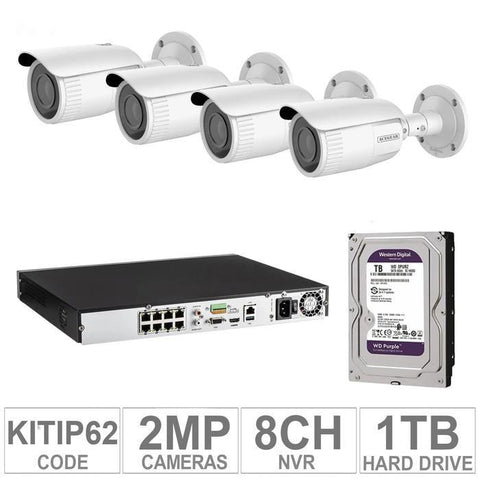 Acegear KIT-IP-62 / 4 IP Cameras 2MP + 1 WD / 1TB + (1-NVR / 8-CH)