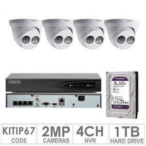 Acegear KIT-IP-67 / 4 IP Cameras 2 MP + 1 WD / 1TB + (1-NVR / 4-CH)