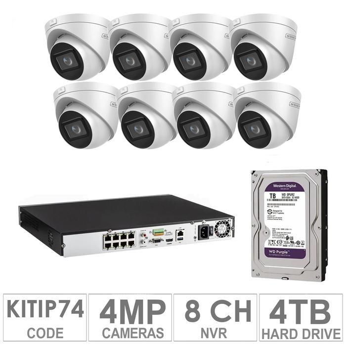 Acegear KIT-IP-74 / 8 IP Cameras 4 MP + 1 WD / 4TB + (1-NVR / 8-CH)