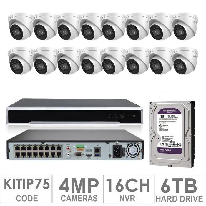 Acegear KIT-IP-75 / 16 IP Cameras 4 MP + 1 WD / 6TB + (1-NVR / 16-CH)