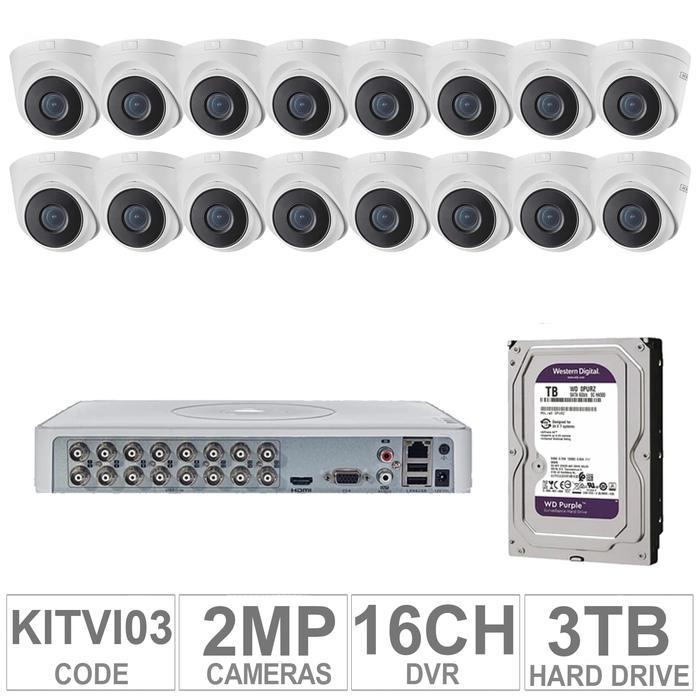 Acegear KIT-TVI-03 / 16 TVI Cameras 2MP + 1 WD / 3TB + (1-DVR / 16-CH)