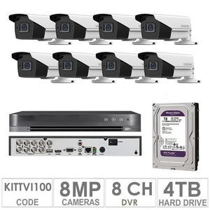 Acegear KIT-TVI-100 / 8 TVI Cameras 8 MP + 1 WD / 4TB + (1 DVR 8-CH)