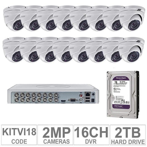 Acegear KIT-TVI-18 / 16 TVI Cameras 2MP + 1 WD / 2TB + (1-DVR / 16-CH)