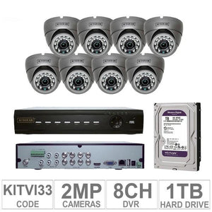 Acegear KIT-TVI-33 / 8CH DVR + 8 TVI Cameras 2MP + 1 WD / 1TB