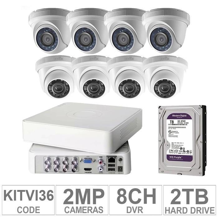 Acegear KIT-TVI-36 / 8 TVI Cameras 2MP + 1 WD / 2TB +  (1-DVR / 8-CH)