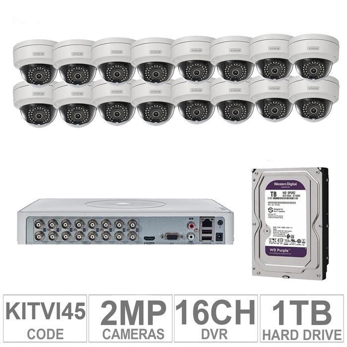 Acegear KIT-TVI-45 / 16 TVI Cameras 2MP + 1 WD / 1TB +  (1-DVR / 16-CH)