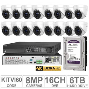 Acegear KIT-TVI-60 / 16 TVI Cameras 4K + 1 WD / 6TB +  (1-DVR / 16-CH)