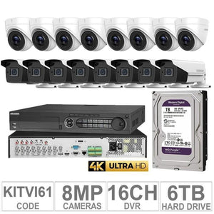 Acegear KIT-TVI-61 / 16 TVI Cameras 4K + 1 WD / 6TB + (1-DVR / 16-CH)