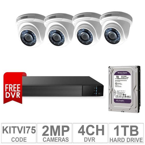 Acegear KIT-TVI-75 / 4 TVI Cameras 2 MP + 1 WD / 1TB + (1 FREE DVR 4 CH)