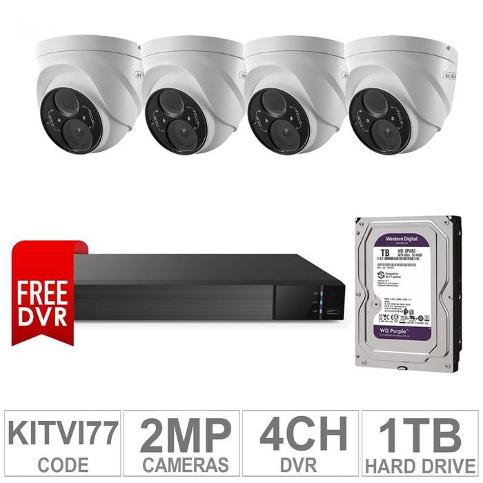 Acegear KIT-TVI-77 / 4 TVI Cameras 2 MP + 1 WD / 1TB + (1 FREE DVR 4 CH)