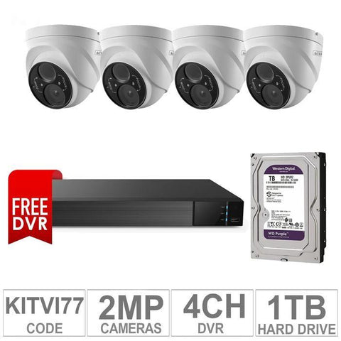 Acegear KIT-TVI-77 / 4 TVI Cameras 2 MP + 1 WD / 1TB + (1 FREE DVR 4 CH)