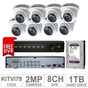 Acegear KIT-TVI-79 / 8 TVI Cameras 2 MP + 1 WD / 1TB + (1 FREE DVR 8 CH)