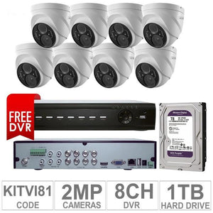 Acegear KIT-TVI-81 / 8 TVI Cameras 2 MP + 1 WD / 1TB + (1 FREE DVR 8 CH)