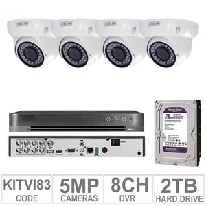 Acegear KIT-TVI-83 / 4 TVI Cameras 5 MP + 1 WD / 2TB + (1-DVR / 8-CH)