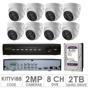 Acegear KIT-TVI-88 / 8 TVI Cameras 2 MP + 1 WD / 2TB + (1 DVR 8-CH)