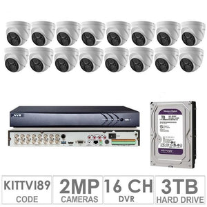 Acegear KIT-TVI-89 / 16 TVI Cameras 2MP + 1 WD / 3TB + (1-DVR / 16-CH)