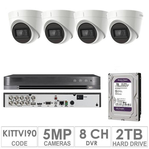 Acegear KIT-TVI-90 / 4 TVI Cameras 5 MP + 1 WD / 2TB + (1-DVR / 8-CH)