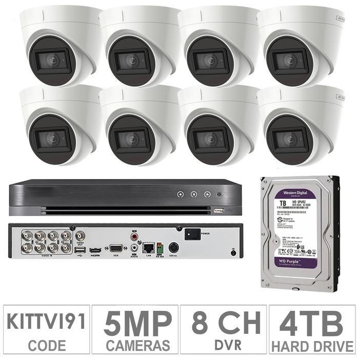 Acegear KIT-TVI-91 / 8 TVI Cameras 5 MP + 1 WD / 4TB + (1 DVR 8-CH)