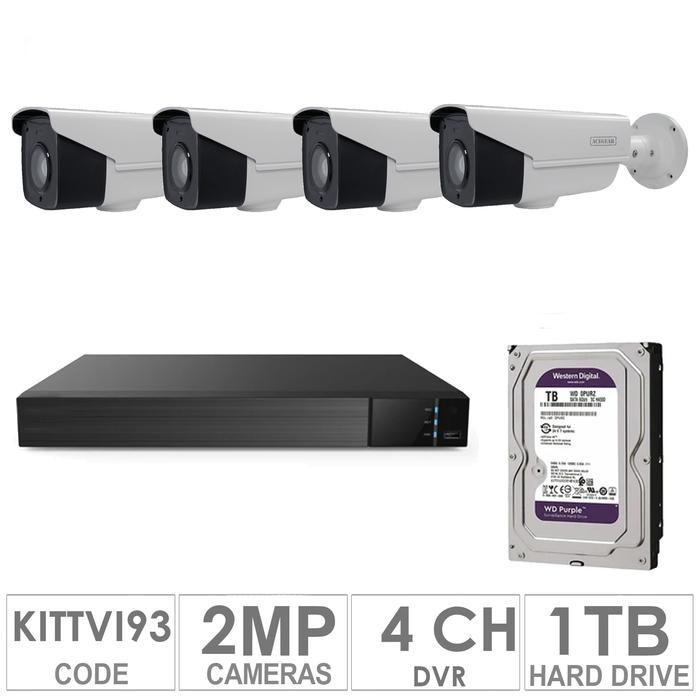 Acegear KIT-TVI-93 / 4 TVI Cameras 2 MP + 1 WD / 2TB + (1-DVR / 4-CH)