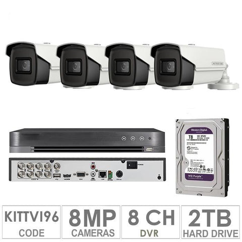 Acegear KIT-TVI-96 / 4 TVI Cameras 8 MP + 1 WD / 2TB + (1-DVR / 8-CH)