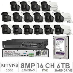 Acegear KIT-TVI-98 / 16 TVI Cameras 8 MP + 1 WD / 6 TB + (1-DVR / 16-CH)