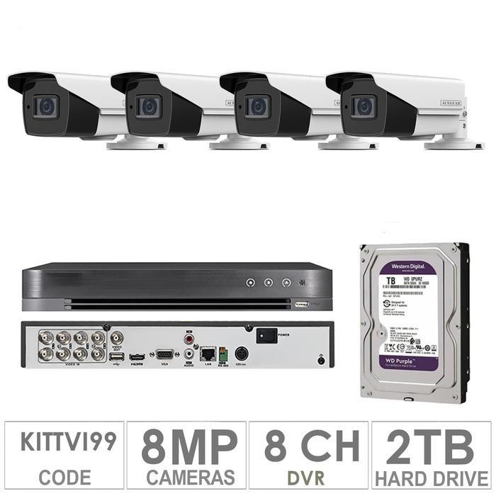 Acegear KIT-TVI-99 / 4 TVI Cameras 8 MP + 1 WD / 2TB + (1-DVR / 8-CH)