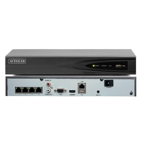 Acegear NVR 4PH265 4K (4CH) UHD 4xPoE H265+ VGA/HDMI UL