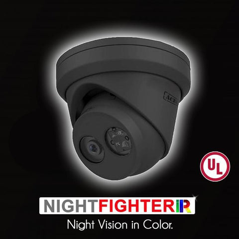 Surveillance Camera Acegear CI1408WDFBK IP 4MP H.265 2.8mm Night Fight EXIR 100ft 48vPoE 12VDC UL Listed.