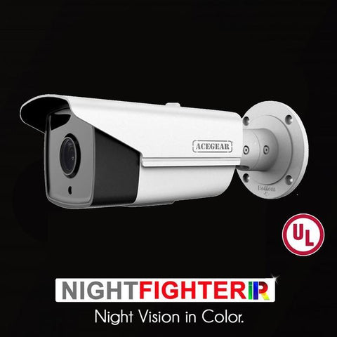 Surveillance Camera Acegear CI3498WDF IP 4MP 4mm Night Fight EXIR 100ft 48vPoE 12VDC UL Listed.