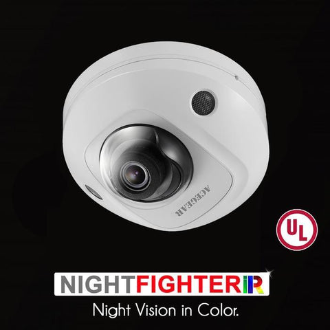 Surveillance Camera Acegear CI7408ADFWH IP 4MP 2.8mm H.265 Night Fight EXIR 50ft Audio 48vPoE 12VDC UL Listed.