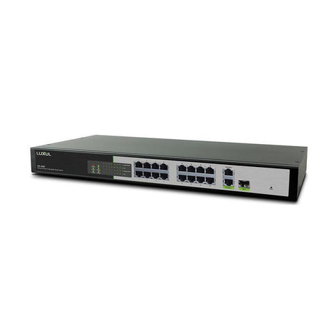 Luxul XFS-1816P 18-Port-16 POE-2 GIG Uplink Smart Switch Black