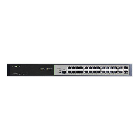 Luxul XMS-2624P Switch administrado Gigabit POE de 26 puertos y 24 puertos, negro