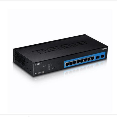 TRENDnet TEG-082WS 8 Port Gigabit Web Smart Switch 10-100-1000 Mbps SFP rack mountable fanless