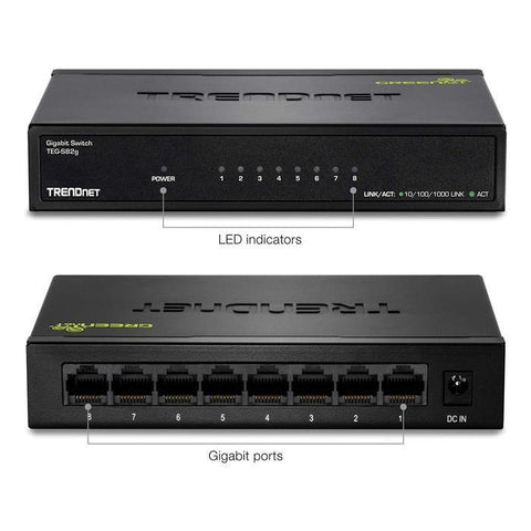 TRENDnet TEG-S82g 8-port Gigabit GREENnet Switch -w metal case
