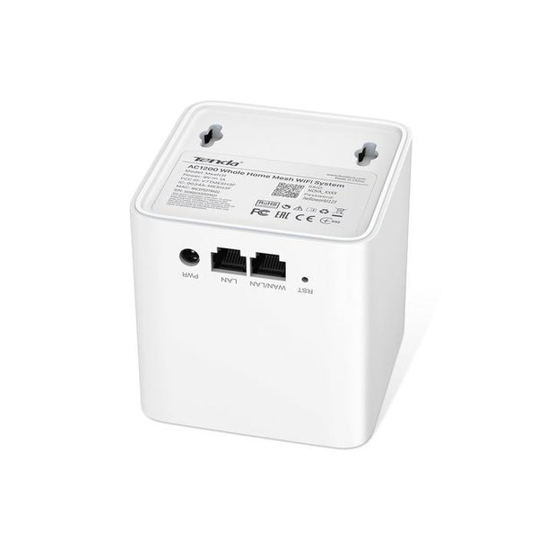 Tenda MW3 - 1200 Mbps dual band distribution mesh WiFi system designed for 100-300 m2 houses.Compliant with IEEE 802.11v and IEEE 802.11r seamless roaming protocols2 Ethernet ports per mesh node WAN and LAN on primary mesh node Both act as LAN ports